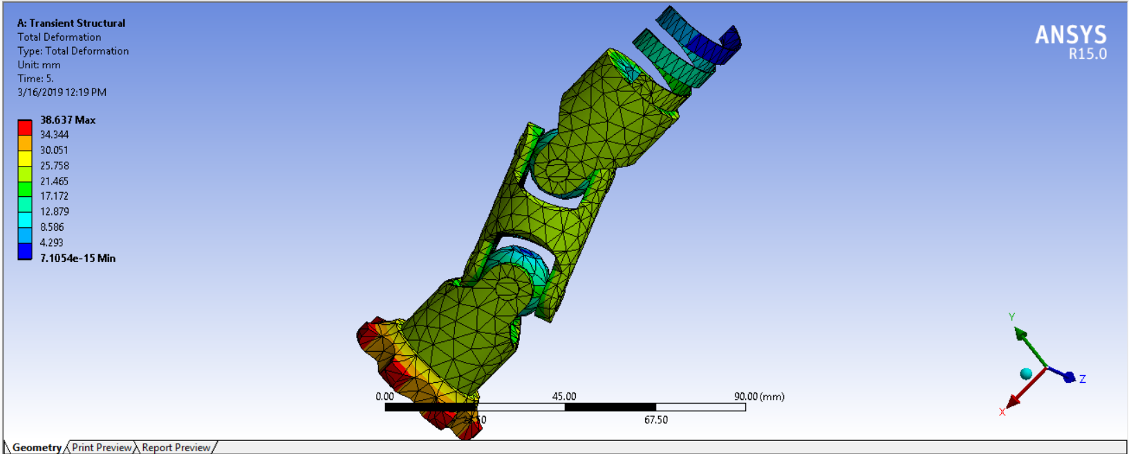 Transient Structural Analysis of Universal Joint in Ansys Workbench