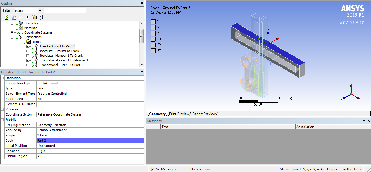 Slider Crank Mechanism Stress & Modal Analysis using ANSYS Workbench
