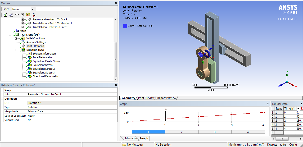 Slider Crank Mechanism Stress & Modal Analysis using ANSYS Workbench
