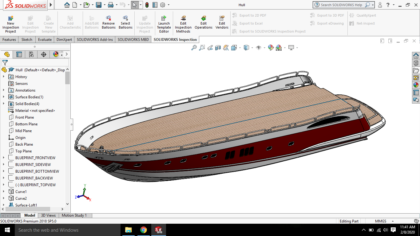 Design and Modelling of Sunseeker Predator Yacht using Solidworks ...